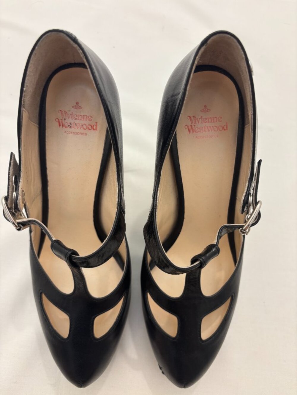 Vivienne Westwood Black Leather T-Strap Platform Heels w/ Dust Bag - Picture 3 of 6